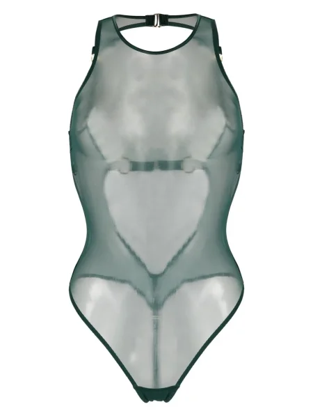 Przezroczysty body Bordelle zielony