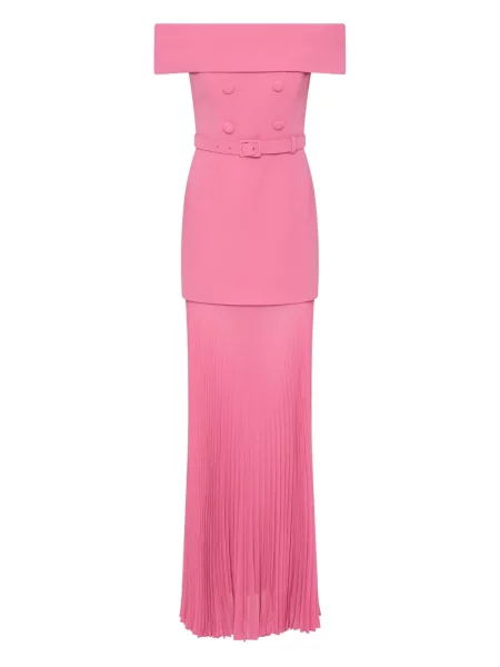 Rochie midi Rebecca Vallance plisată până la genunchi de costum roz