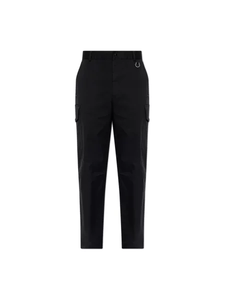 Lniane spodnie cargo Moncler czarne