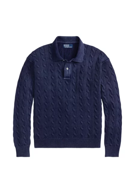 Șapcă Polo Ralph Lauren cu decolteu în V cu autograf în carouri albastru