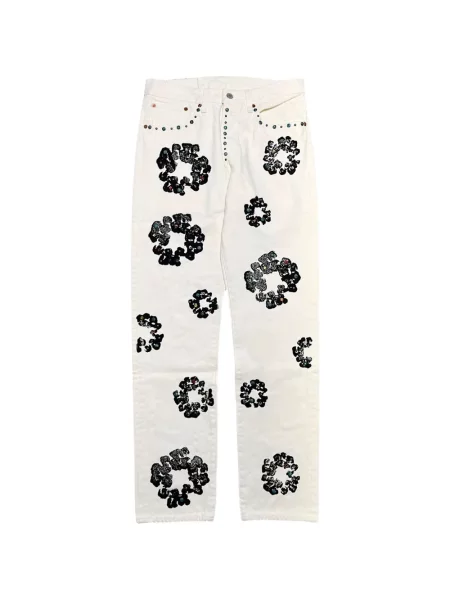 Blugi Denim Tears cu autograf alb