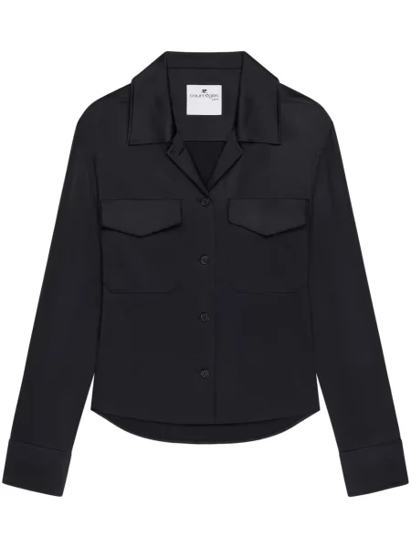 Satynowa koszula Courreges czarna