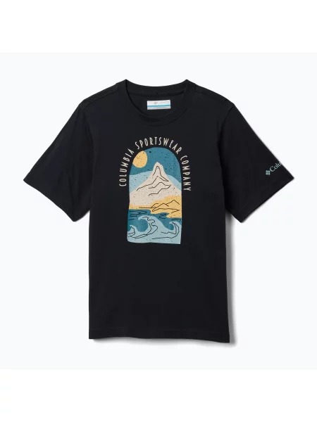 Gyerek póló Columbia Valley Creek II Graphic black/cozy coastline. Méret: L fekete