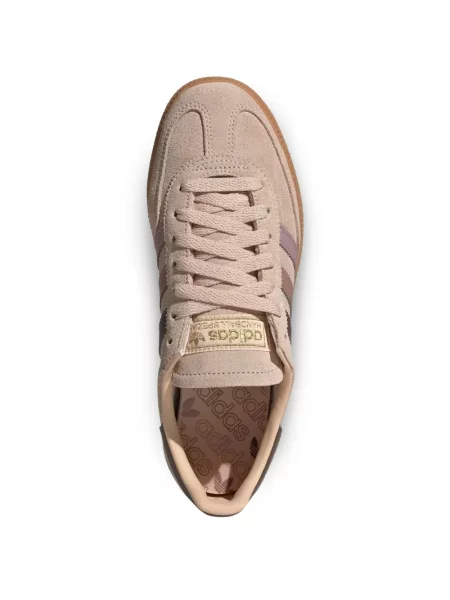 Ριγέ σορτς Adidas με κορδόνια με δαντέλα καφέ