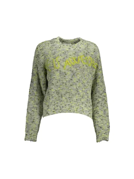 Wielobarwność sweter Desigual zielony