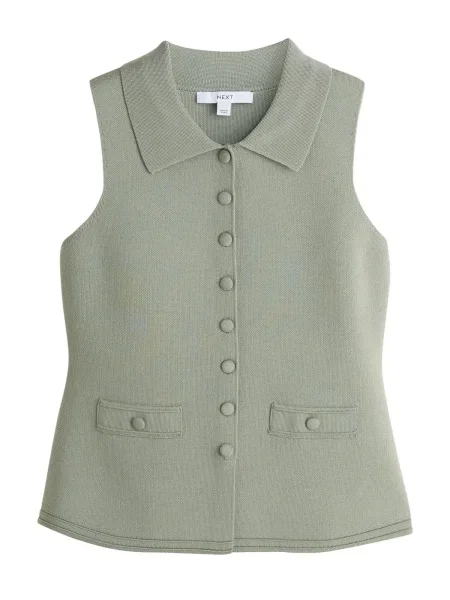 Next Vestă tricotată pastel verde