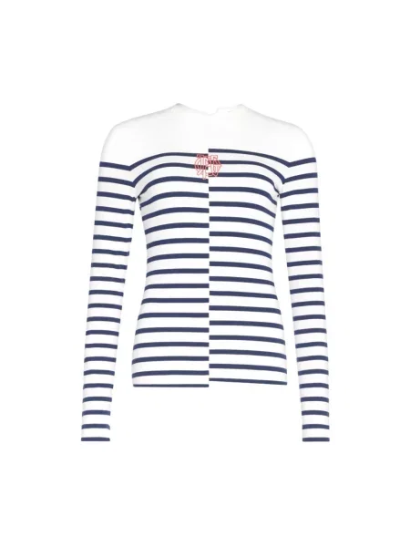Top Jean Paul Gaultier w paski z paskiem biały
