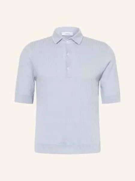 Lardini Pletené Polo Tričko Z Lnu tmavě modrá