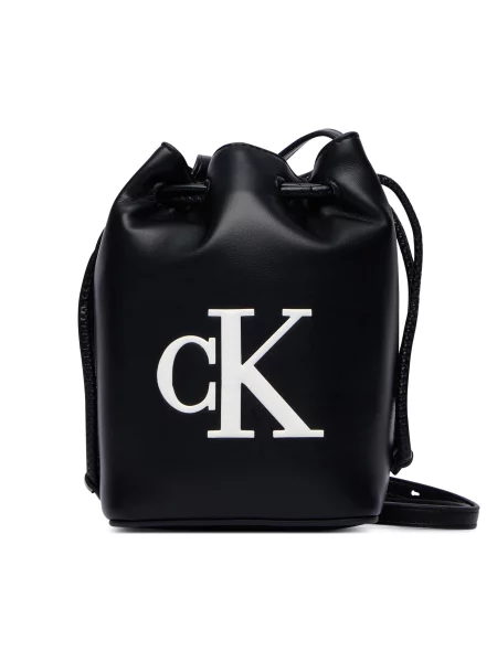 Calvin Klein Táska Bold Ck Mini Bucket Crossbody Fekete fehér