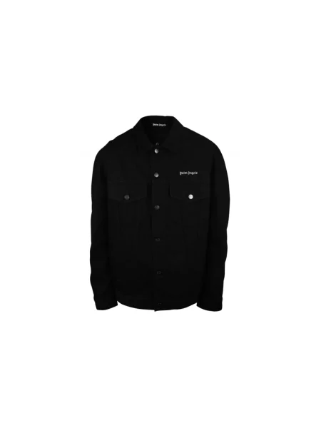 Kurtka jeansowa Palm Angels z logo czarna