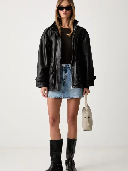 Levi's fustă din denim ICON albastru