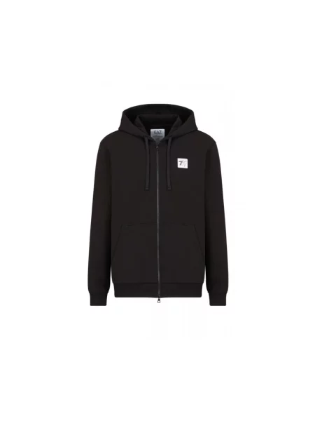 Bluza z kapturem Ea7 Emporio Armani z kapturem w serca z logo czarna