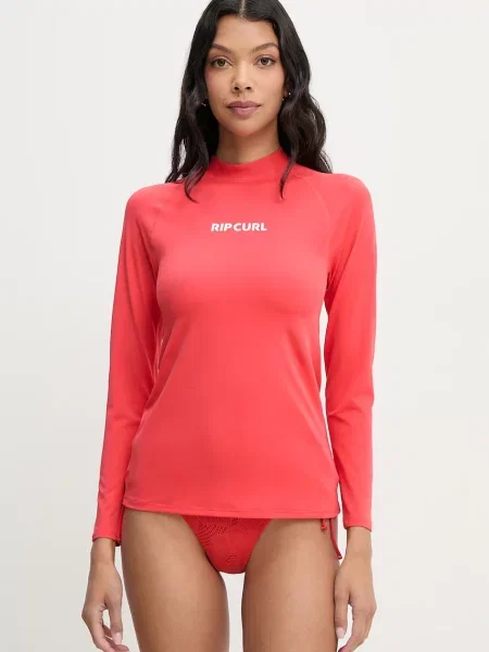 Rip Curl plážové tričko s dlouhým rukávem červené