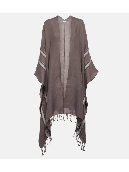 Fular Brunello Cucinelli de in cu dungi maro