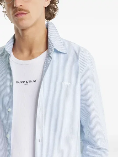 Раирана риза Maison Kitsuné бяло