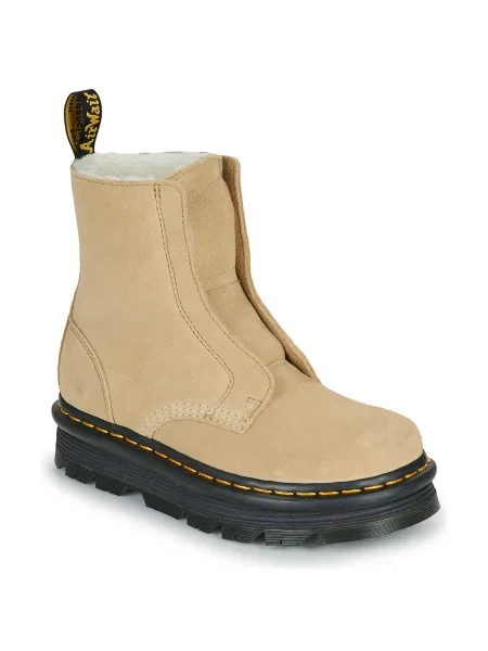 Semišové členkové topánky Dr. Martens béžová