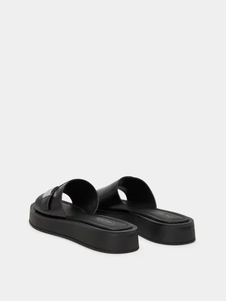 Кожаные шлепанцы Calvin Klein черные