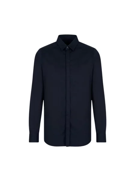 Armani Exchange koszula granatowy slim z kołnierzykiem klasycznym NOS niebieska