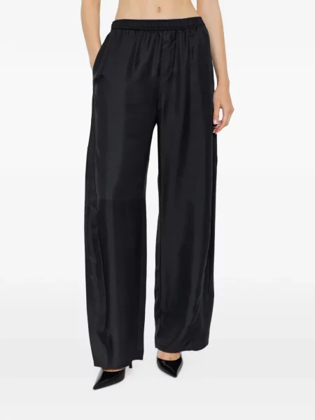 Pantaloni palazzo Alexander Wang de mătase albastru