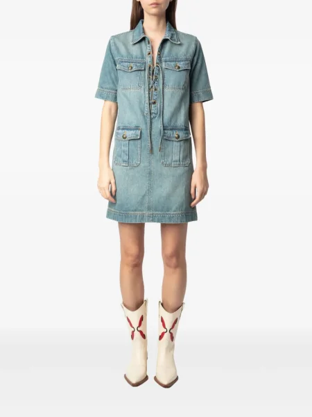 Rochie din denim Zadig&voltaire de costum albastru