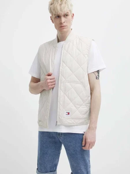 Елек Tommy Jeans мъжки преходен модел бежово