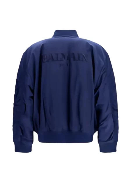 Geacă bomber Balmain cu broderie albastru