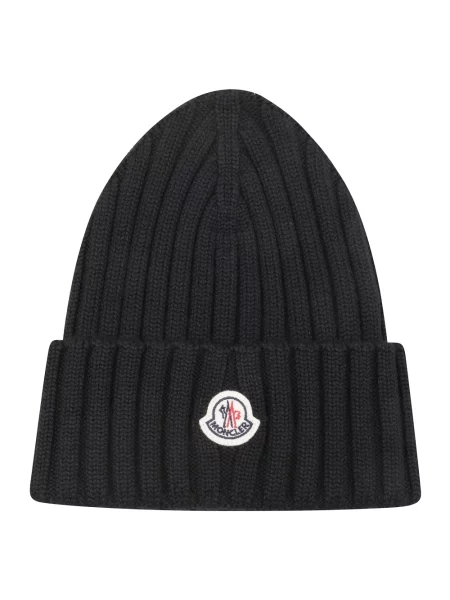 Czapka Moncler wełniana czarna