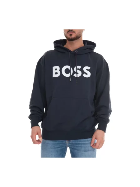 Bluza z kapturem Boss z kapturem niebieska