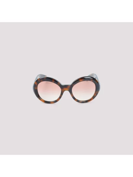 Okulary przeciwsłoneczne Prada z logo brązowe