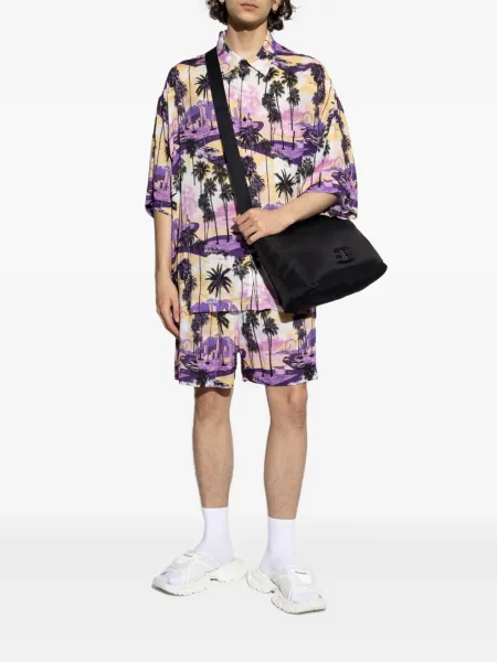 Шорти Balenciaga с принт виолетово