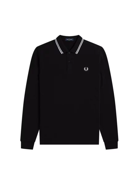 T-shirt FRED PERRY Long Sleeve Twin Tipped Shirt Black L czarna