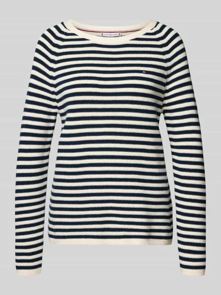 Regular Fit sweter z czystej bawełny Tommy Hilfiger granatowy