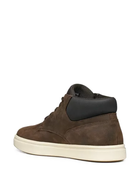 Fűzős bőr sneaker Geox barna