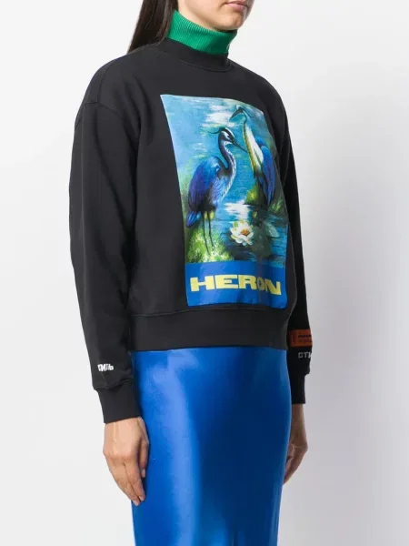 Hanorac Heron Preston cu imagine negru