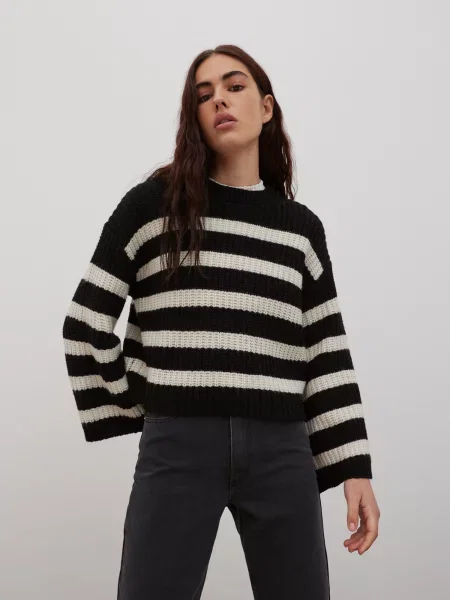 EDITED Pulover Louise crem negru