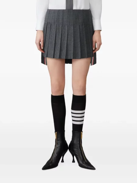 Fusta mini Thom Browne cu talie joasă de lână gri