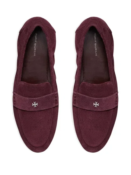 Pantofi loafer Tory Burch din piele de căprioară roșu
