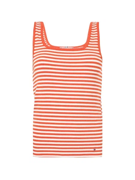 TOMMY HILFIGER Top ecru / închis portocaliu