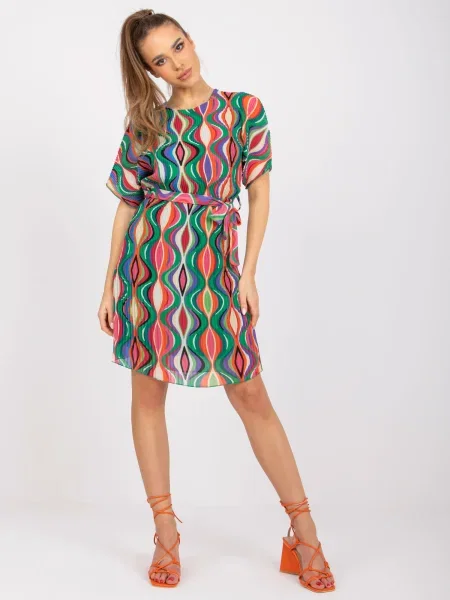 Plisirana odgovarati mini haljina Fashionhunters zelena