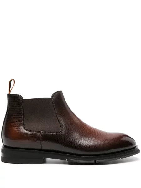 Botine chelsea Santoni din piele maro