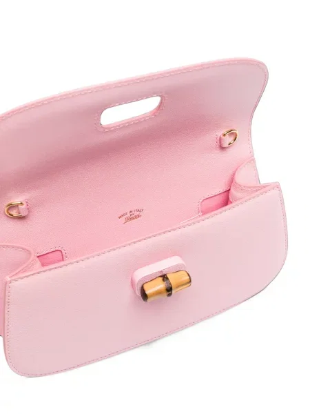 Clutch Gucci μπαμπού ροζ