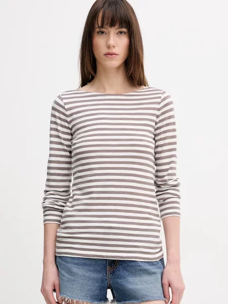 Majica z dolgimi rokavi Marc O'Polo rjava