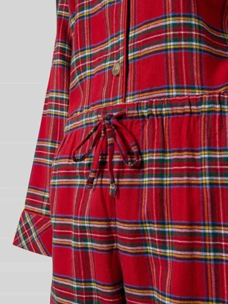 Piżama z kieszenią na piersi Lauren Ralph Lauren czerwona