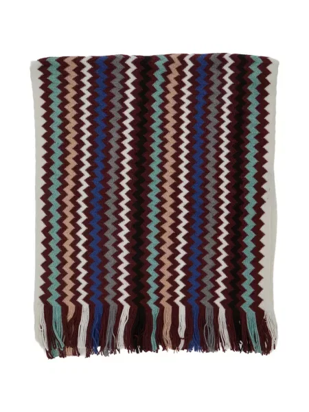 Fular Missoni cu franjuri tricotate roșu