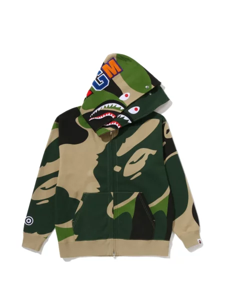 Hanorac cu glugă A Bathing Ape® cu model camuflaj verde