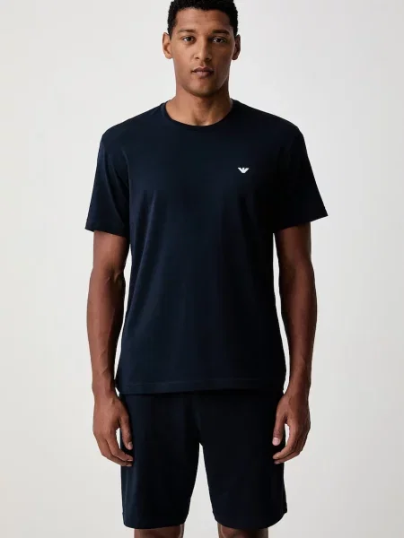 Emporio Armani Underwear piżama dwuczęściowa z niebieska