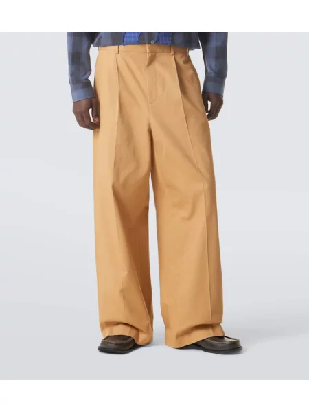 Pantaloni Loewe plisate cu picior lat bej