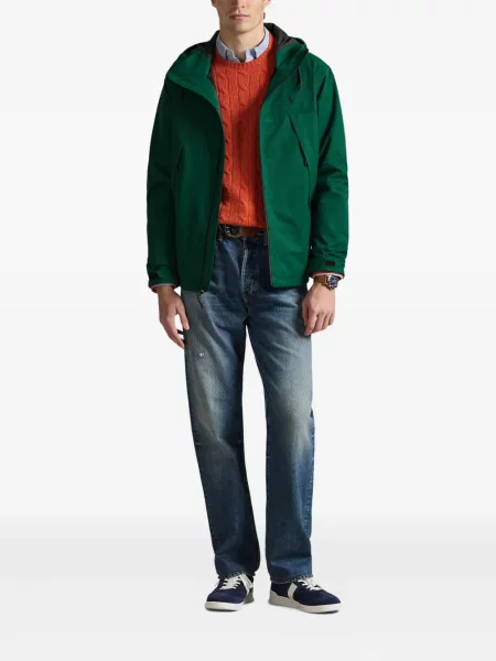 Ριγέ polo Polo Ralph Lauren με κουκούλα με αυτόγραφο λευκό