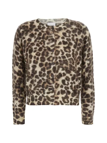 Cardigan Solocascmir cu imagine cu model leopard