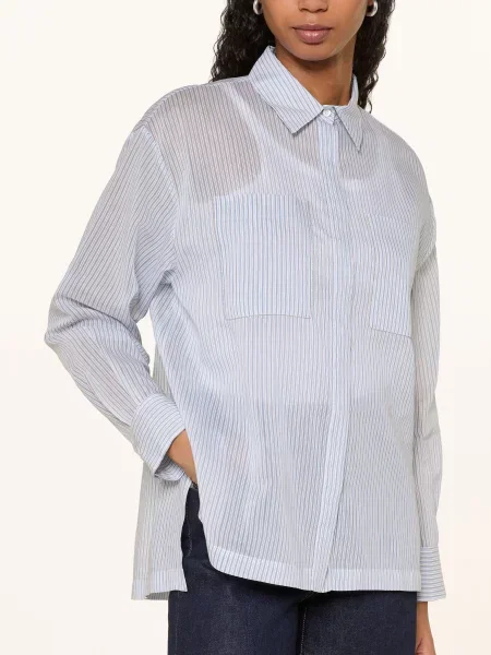 Peserico Bluzka Z Kamieniami Ozdobnymi blau biała